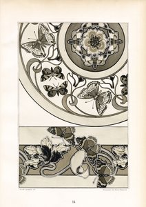 Ornamental Butterfly Motifs in Monochrome Design by Arnold Lyongrün