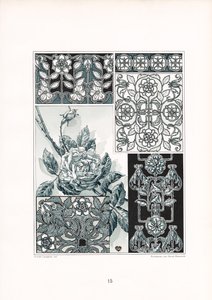 Rose Ornament Studies in Green Tones by Arnold Lyongrün