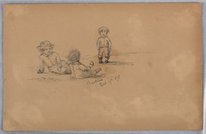 Sketch of Three Children by Arnold William Brunner