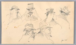 Sketches of Heads of Men by Arnold William Brunner