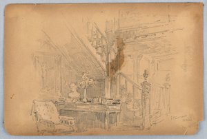 Staircase—Mossley Hall by Arnold William Brunner