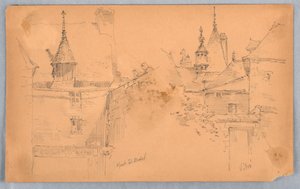 Two Scenes at Mont St. Michel and Vitré by Arnold William Brunner