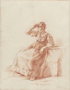 Sitting Farm Girl by Arnoldus Johannes Eymer
