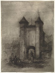 View of the Helpoort in Maastricht, Seen from the Field Side