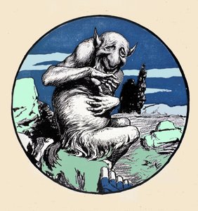 The god Pan, half goat half man. Illustration by Arpad Schmidhammer for Jugend