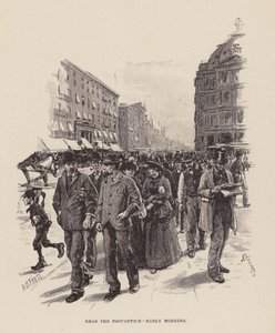 Near the Post-Office, early morning by Arthur Burdett Frost