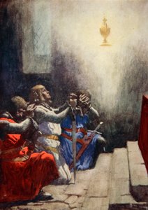 Galahad Alone Could See the Perfect Beauty of the Holy Grail, c.1925 by Arthur C. (after) Michael