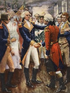 Washington taking leave of his officers, illustration from 