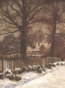 Elms in a Snowy Lane