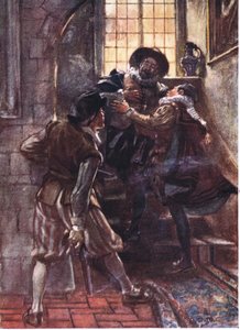 As he fell, the Prince cried out, O my God have mercy upon my soul, illustration from Romance of History: The Netherlands, 1920s