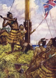 Heke fells the flagstaff at Kororareka by Arthur David McCormick