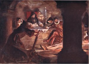 The Inquisition! Its very name was fraught with horror, illustration from Romance of History: The Netherlands, 1920s