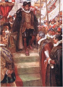 The Prince of Orange knew no greater moment than this, illustration from Romance of History: The Netherlands, 1920s