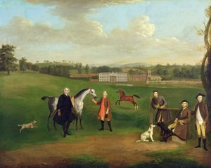 Leak Okeover, Rev. John Allen and Captain Chester at Okeover Hall, Staffordshire