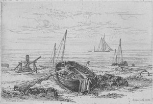 On Thorpe Beach, 1888 by Arthur Evershed