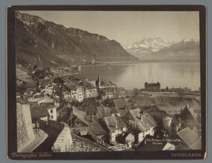 View of Montreux on Lake Geneva, in the Distance the Dents du Midi