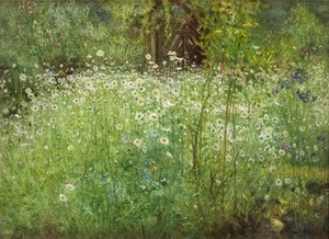 Oxeye Daisies and Irises by Arthur Hacker