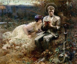 The Temptation of Sir Percival by Arthur Hacker