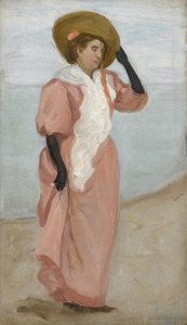 A Lady by the Sea, (A Sudden Gust of Wind)