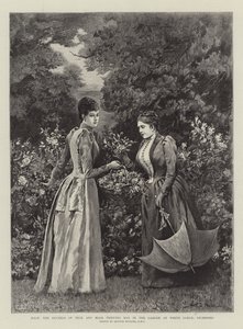 HRH the Duchess of Teck and HSH Princess May in Garden at White Lodge, Richmond