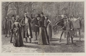 Military Steeplechases at Sandown Park, congratulating a Winner by Arthur Hopkins