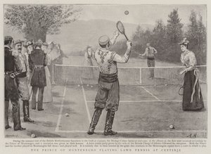 The Prince of Montenegro playing Lawn Tennis at Cettinje by Arthur Hopkins