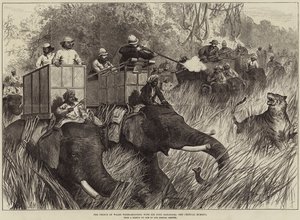 The Prince of Wales Tiger-Shooting with Sir Jung Bahadoor, the Critical Moment