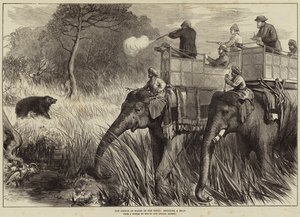 The Prince of Wales in the Terai, shooting a Bear
