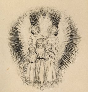 Three Little Children on the Wide Wide Earth by Arthur Hughes