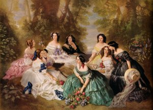 Empress Eugenie surrounded by her ladies in waiting