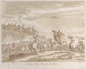 Cavalry Advancing to the Charge, with a Central Figure on Horseback Raising a Sword
