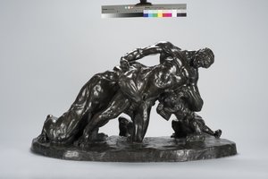 Man Locked in Combat with Lioness Cub by Arthur Putnam