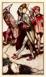 A Laputian gentleman taking a walk from Part III: A Voyage to Laputa etc in Gulliver