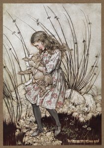 Alice and the pig dressed as a baby