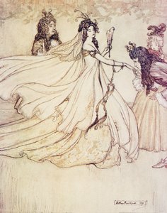 Ashenputtel goes to the ball by Arthur Rackham