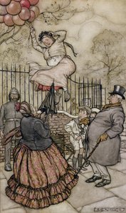 Balloons (illustration from Peter Pan in Kensington Gardens, by J.M Barrie, published 1906)