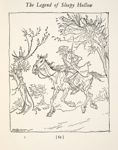 Ichabod Crane escaping from the Headless Horseman