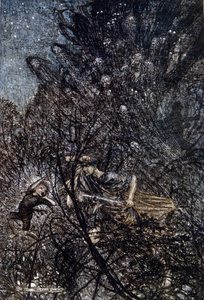 Illustration by Arthur Rackham for The Dream of a Summer Night by William Shakespeare