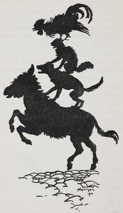 Illustration from the Bremen Town Musicians by Arthur Rackham