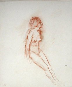 Nude, head uplifted