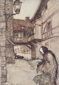 Once there was a poor old woman who lived in a village by Arthur Rackham