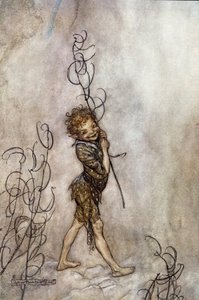 Puck character of the play. Illustration for A Midsummer Night