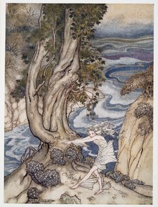 Re-enter Ariel like a water-nymph, illustration from William Shakespeare