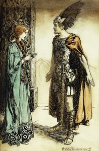 Siegfried Meets Gutrune: The Twilight of the Gods by Arthur Rackham