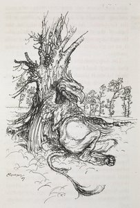 The Gryphon Sitting Against a Tree