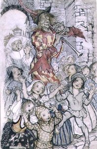 The Pied Piper of Hamelin, Illustration for the Poem by Robert Browning, pub. 1934 by Arthur Rackham