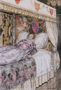 The Sleeping Princess, illustration for The Allies Fairy Book, Heinemann, 1916