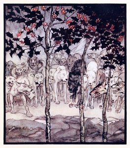 They stood outside, filled with savagery and terror. from The Enchanted Cave of Cesh Corran in Irish Fairy Tales