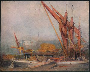 Hay Barges on the Thames by Arthur Streeton