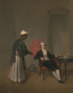 Portrait of a Gentleman, Possibly William Hickey, and an Indian Servant by Arthur William Devis
